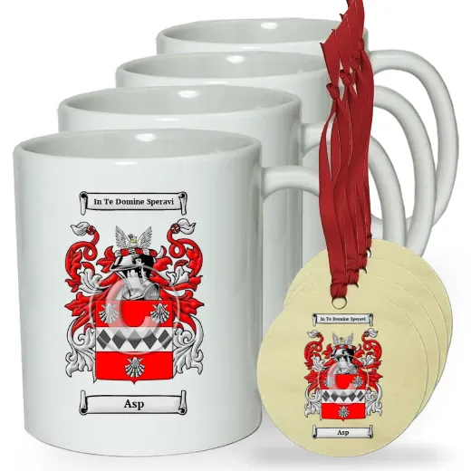 Asp Set of 4 Classic Mugs and Ornaments
