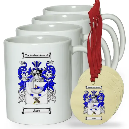 Asse Set of 4 Classic Mugs and Ornaments