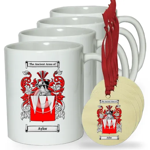 Aylor Set of 4 Classic Mugs and Ornaments