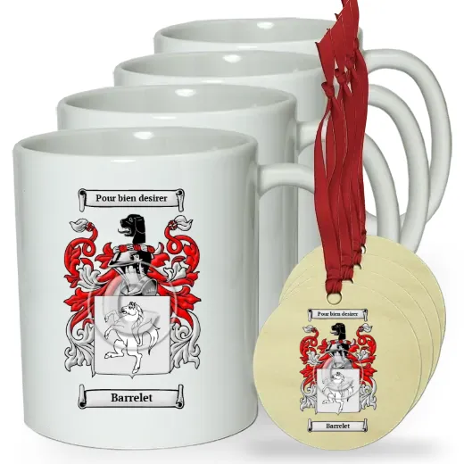 Barrelet Set of 4 Classic Mugs and Ornaments