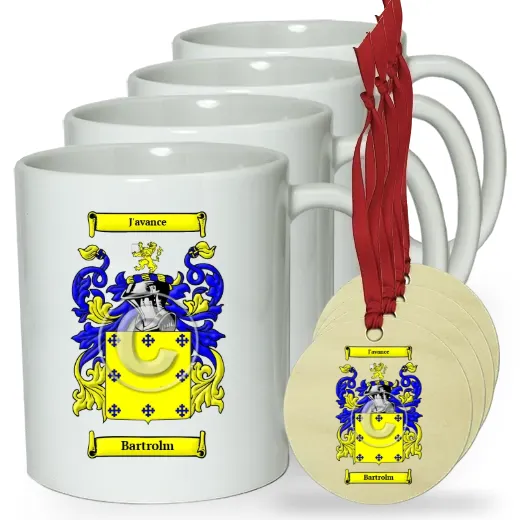 Bartrolm Set of 4 Classic Mugs and Ornaments