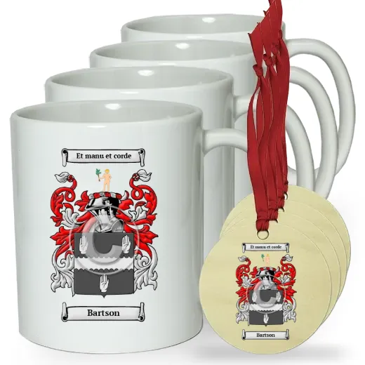 Bartson Set of 4 Classic Mugs and Ornaments