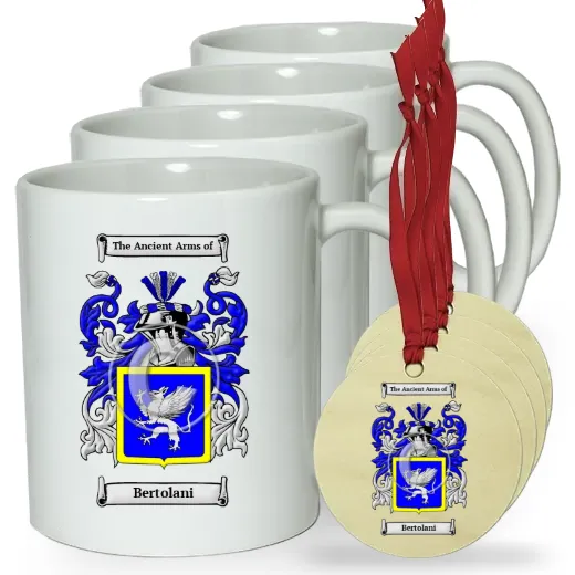 Bertolani Set of 4 Classic Mugs and Ornaments