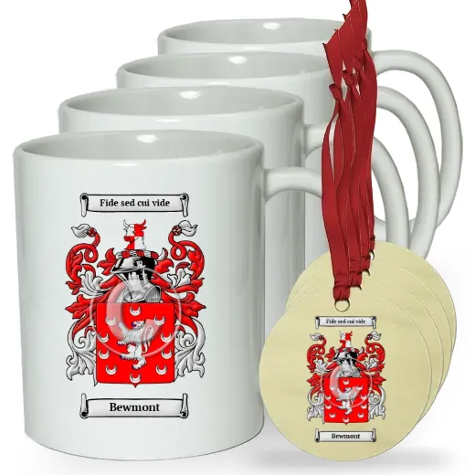 Bewmont Set of 4 Classic Mugs and Ornaments
