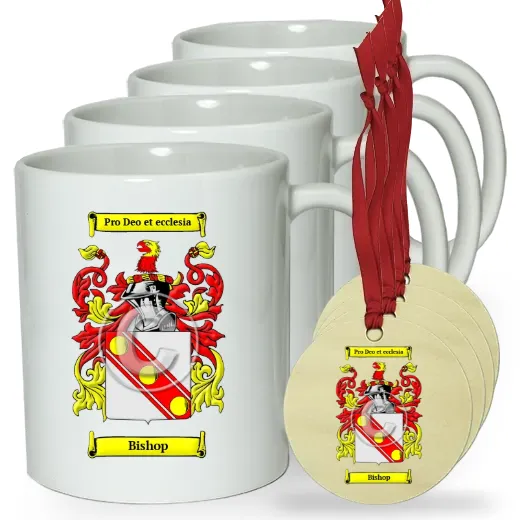 Bishop Set of 4 Classic Mugs and Ornaments