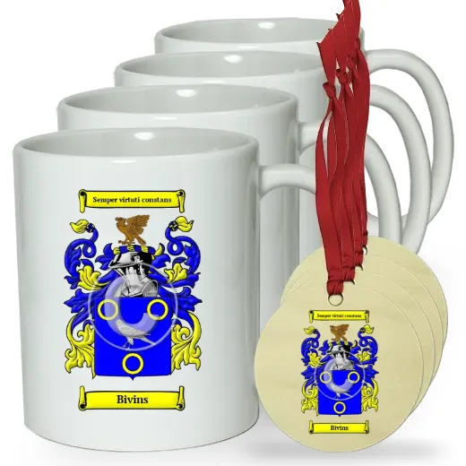 Bivins Set of 4 Classic Mugs and Ornaments