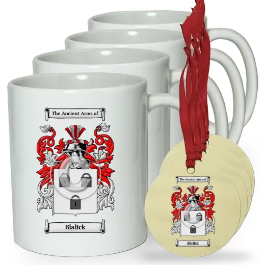 Blalick Set of 4 Classic Mugs and Ornaments