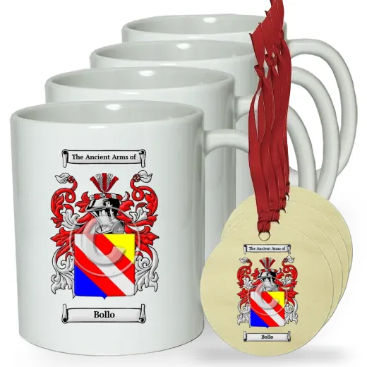Bollo Set of 4 Classic Mugs and Ornaments