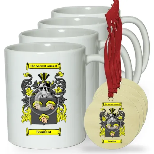 Bonifant Set of 4 Classic Mugs and Ornaments