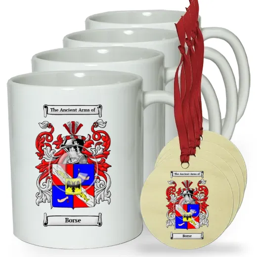 Borse Set of 4 Classic Mugs and Ornaments