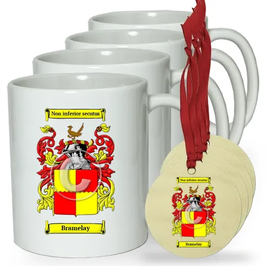 Bramelay Set of 4 Classic Mugs and Ornaments