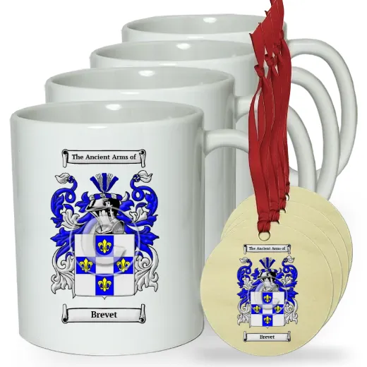 Brevet Set of 4 Classic Mugs and Ornaments