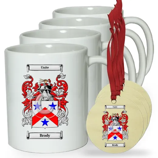 Brody Set of 4 Classic Mugs and Ornaments