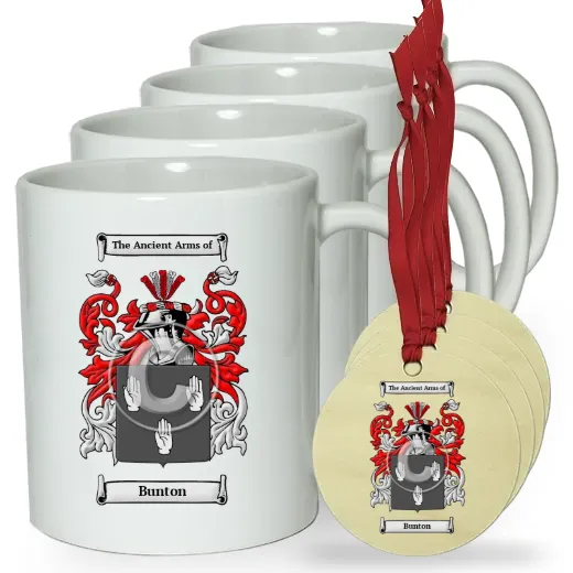 Bunton Set of 4 Classic Mugs and Ornaments