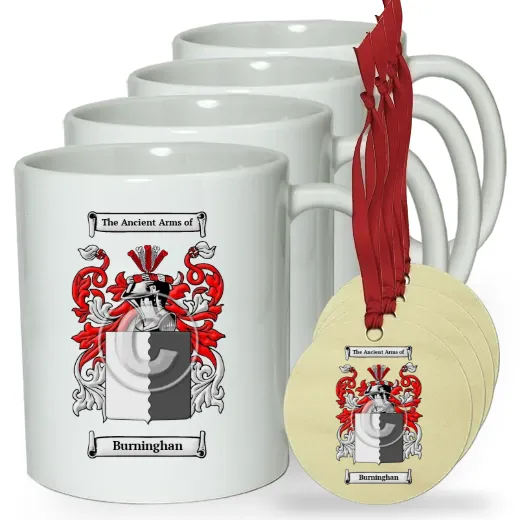Burninghan Set of 4 Classic Mugs and Ornaments