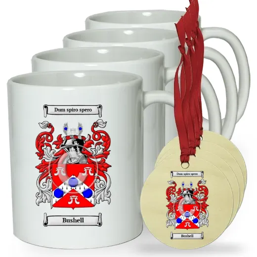 Bushell Set of 4 Classic Mugs and Ornaments