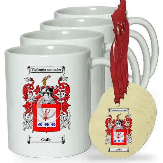 Cadle Set of 4 Classic Mugs and Ornaments