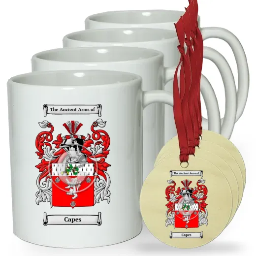 Capes Set of 4 Classic Mugs and Ornaments