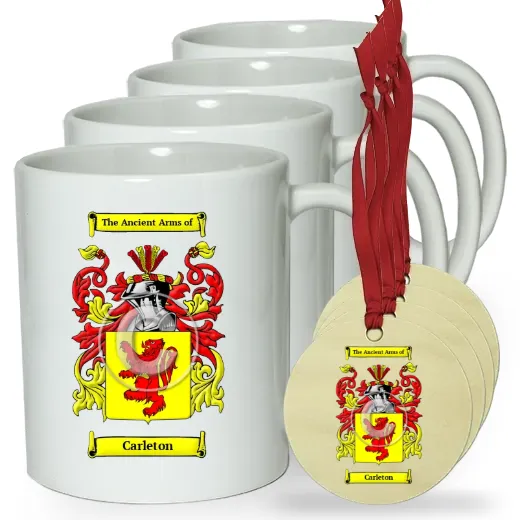 Carleton Set of 4 Classic Mugs and Ornaments