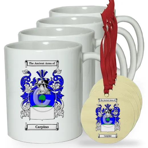 Carpino Set of 4 Classic Mugs and Ornaments
