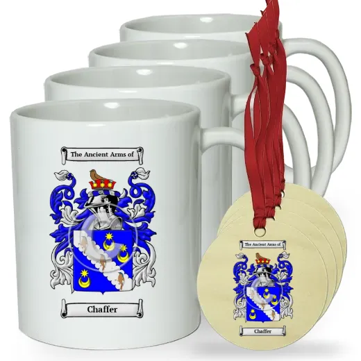 Chaffer Set of 4 Classic Mugs and Ornaments