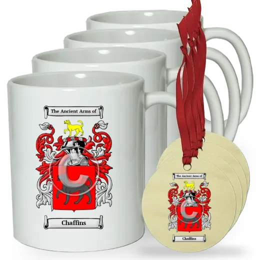 Chaffins Set of 4 Classic Mugs and Ornaments