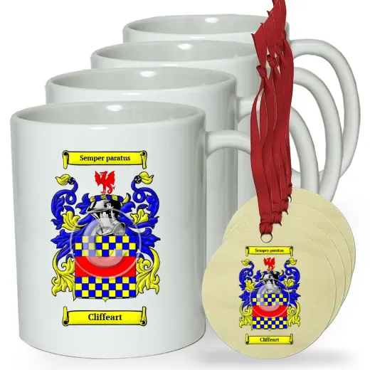 Cliffeart Set of 4 Classic Mugs and Ornaments