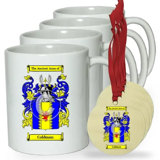 Coldman Set of 4 Classic Mugs and Ornaments