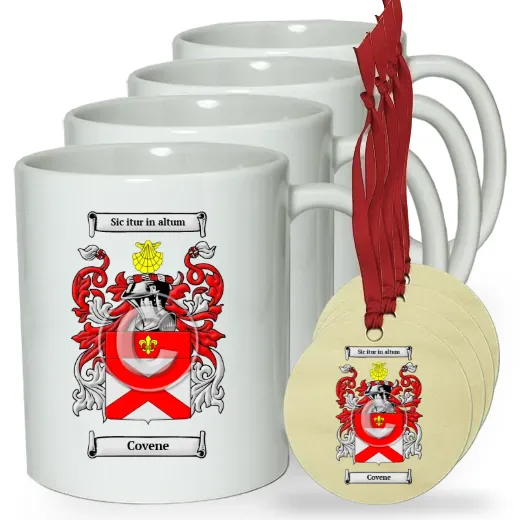 Covene Set of 4 Classic Mugs and Ornaments