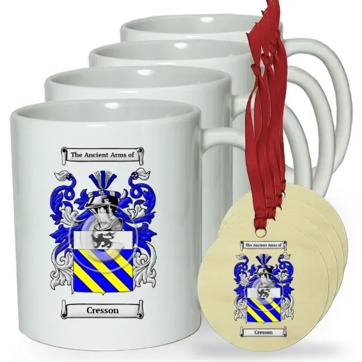 Cresson Set of 4 Classic Mugs and Ornaments