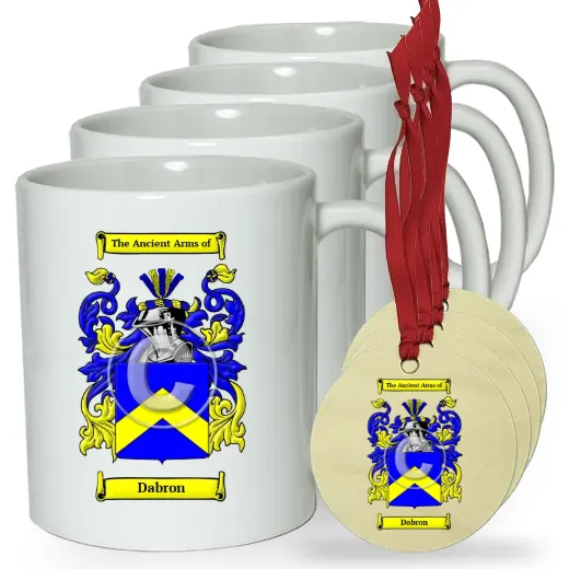 Dabron Set of 4 Classic Mugs and Ornaments