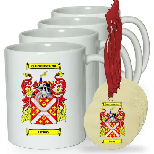 Denay Set of 4 Classic Mugs and Ornaments