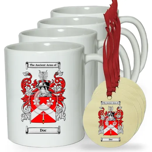 Doc Set of 4 Classic Mugs and Ornaments
