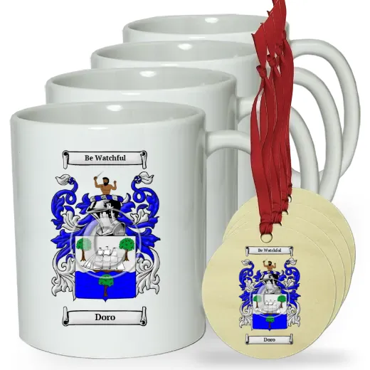 Doro Set of 4 Classic Mugs and Ornaments
