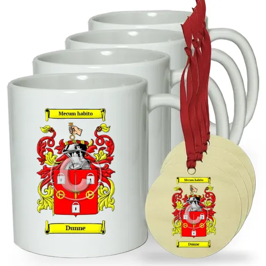 Dunne Set of 4 Classic Mugs and Ornaments
