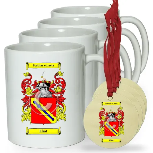 Eliot Set of 4 Classic Mugs and Ornaments