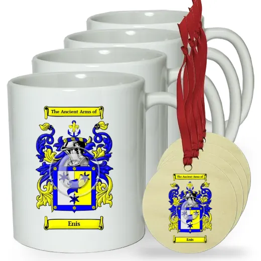 Enis Set of 4 Classic Mugs and Ornaments