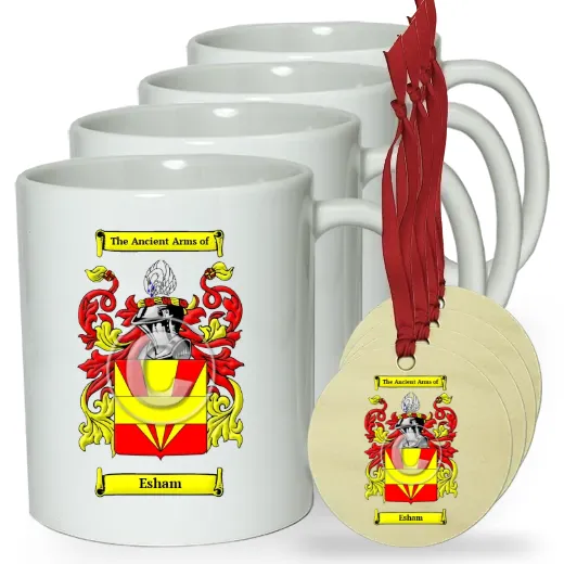 Esham Set of 4 Classic Mugs and Ornaments