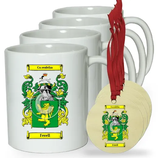 Ferell Set of 4 Classic Mugs and Ornaments