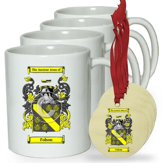 Folson Set of 4 Classic Mugs and Ornaments