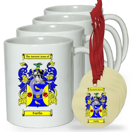 Forths Set of 4 Classic Mugs and Ornaments