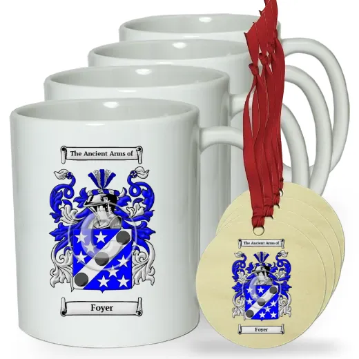 Foyer Set of 4 Classic Mugs and Ornaments
