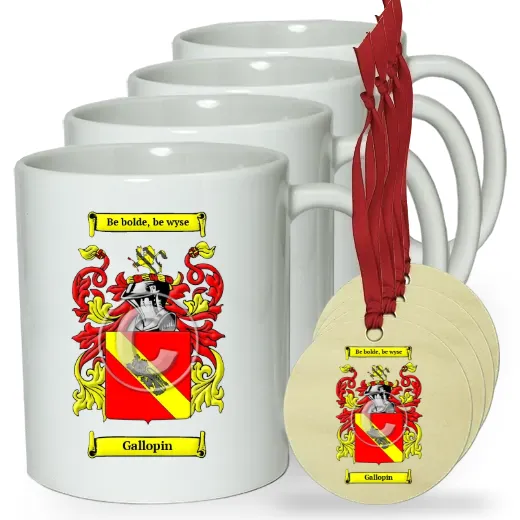 Gallopin Set of 4 Classic Mugs and Ornaments