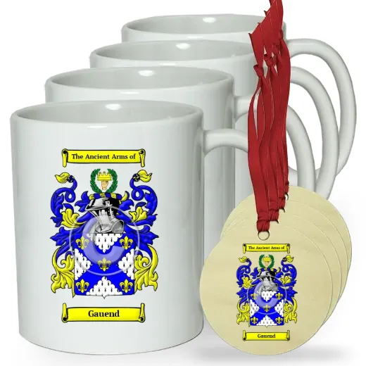 Gauend Set of 4 Classic Mugs and Ornaments