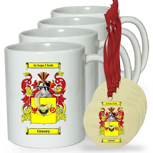 Geaney Set of 4 Classic Mugs and Ornaments