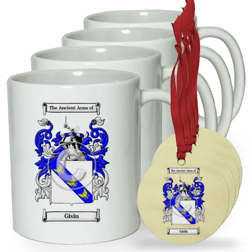 Gisin Set of 4 Classic Mugs and Ornaments