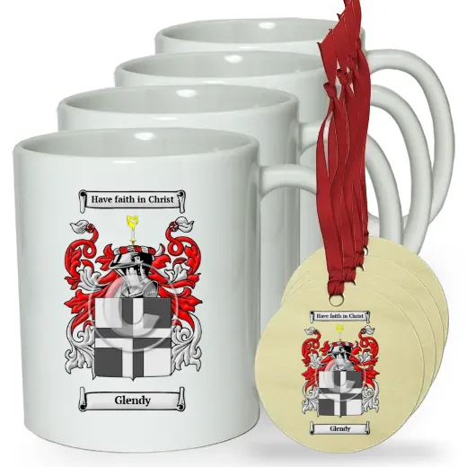 Glendy Set of 4 Classic Mugs and Ornaments
