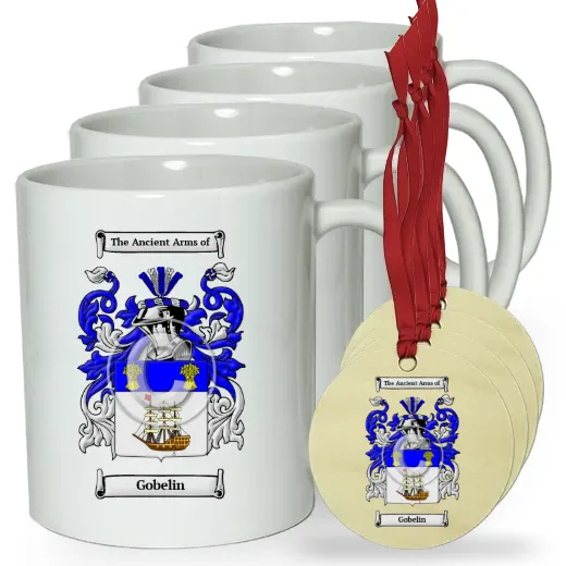 Gobelin Set of 4 Classic Mugs and Ornaments