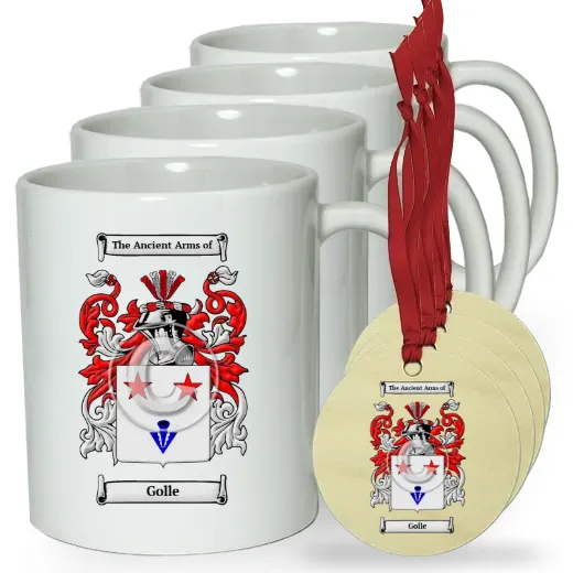 Golle Set of 4 Classic Mugs and Ornaments