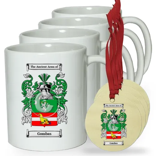 Gombas Set of 4 Classic Mugs and Ornaments
